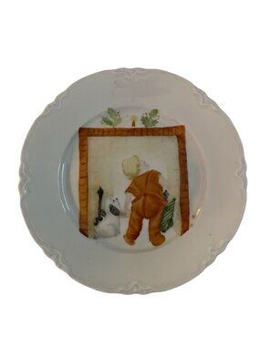 Vintage Hutschenreuther Selb Bavaria Plate Child Looking Up Chimney Santa Scene